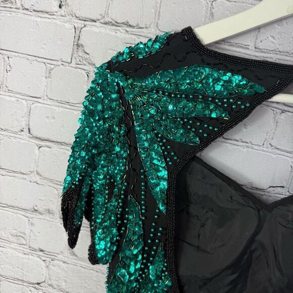 Vintage Alyce Designs Beaded Sequin Formal Gown Dress Size 8 - Picture 10 of 16